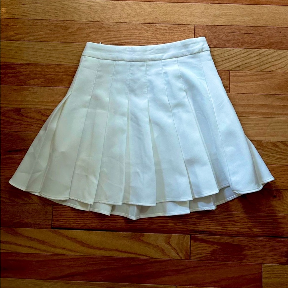 extra small shein white tennis skirt